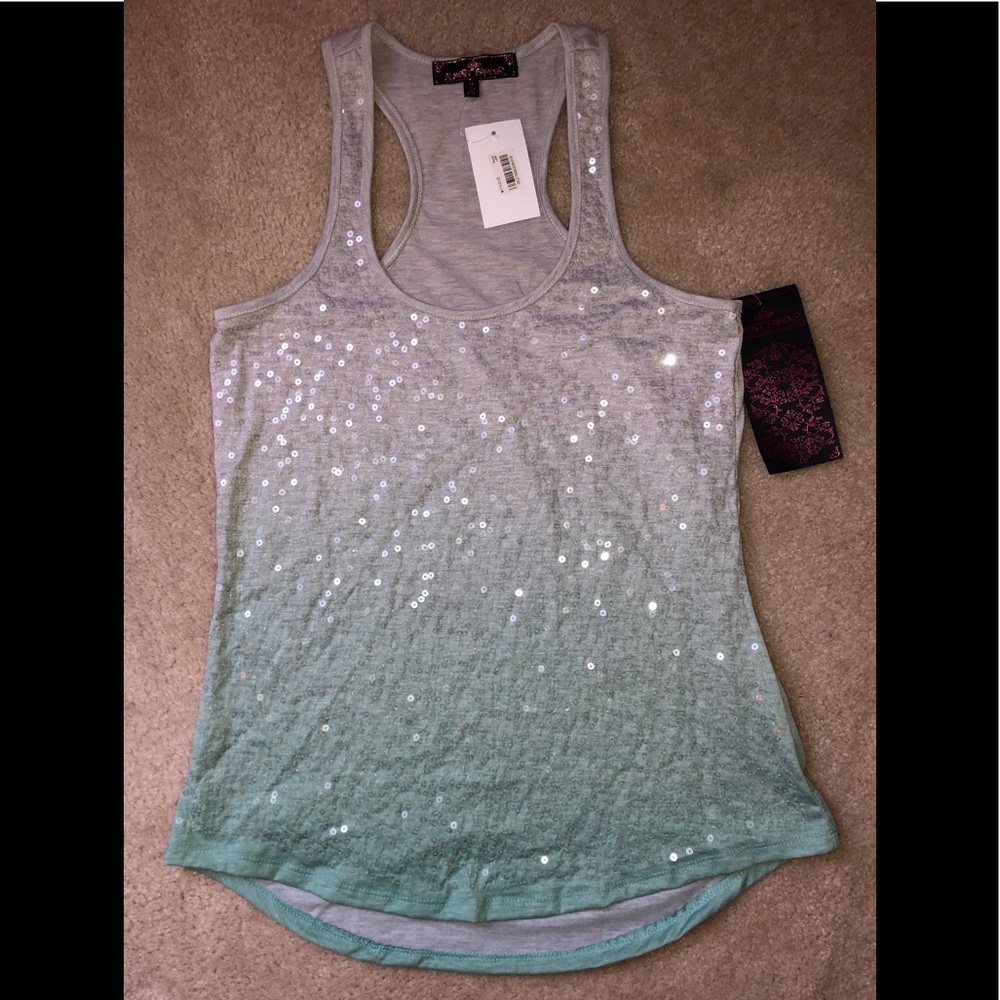 Almost Famous sequined tank top SZ M
